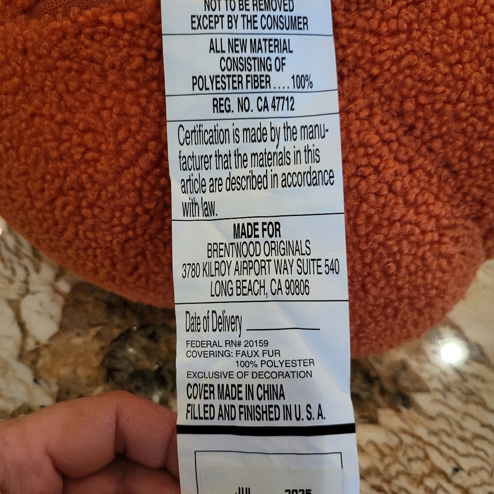 Sherpa Jack O Lantern Plush Pumpkin Pillow Halloween Decor NEW NWT - Picture 12 of 16